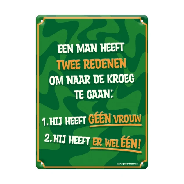 Metalen bord twee redenen