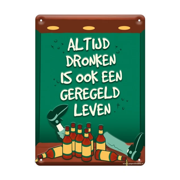 Metalen bord altijd dronken