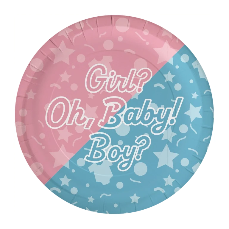 Gender Reveal - Borden - 8 stuks - 23cm