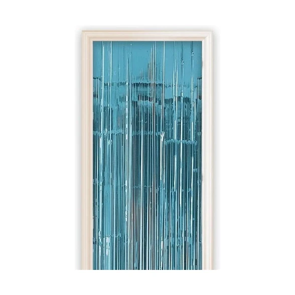 Deurgordijn metallic licht blauw 2,5x1m
