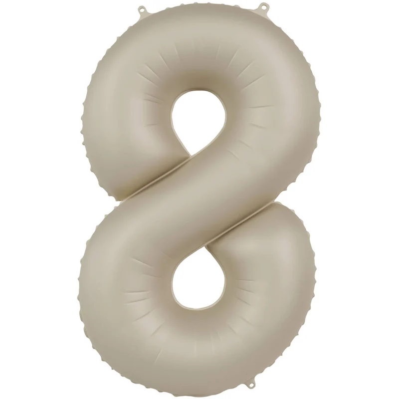 8 jaar folieballon Creamy Latte Mat Nude (86cm)