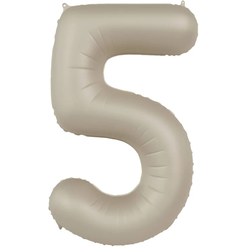 5 jaar folieballon Creamy Latte Mat Nude (86cm)