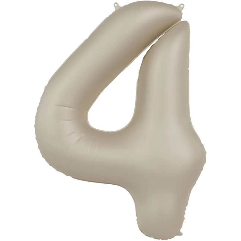 4 jaar folieballon Creamy Latte Mat Nude (86cm)