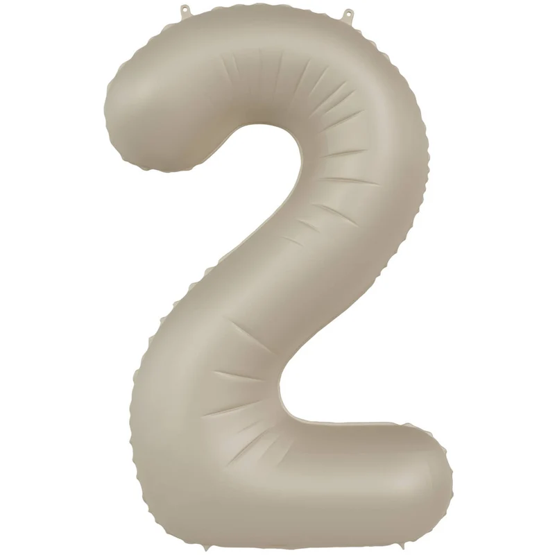 2 jaar folieballon Creamy Latte Mat Nude (86cm)