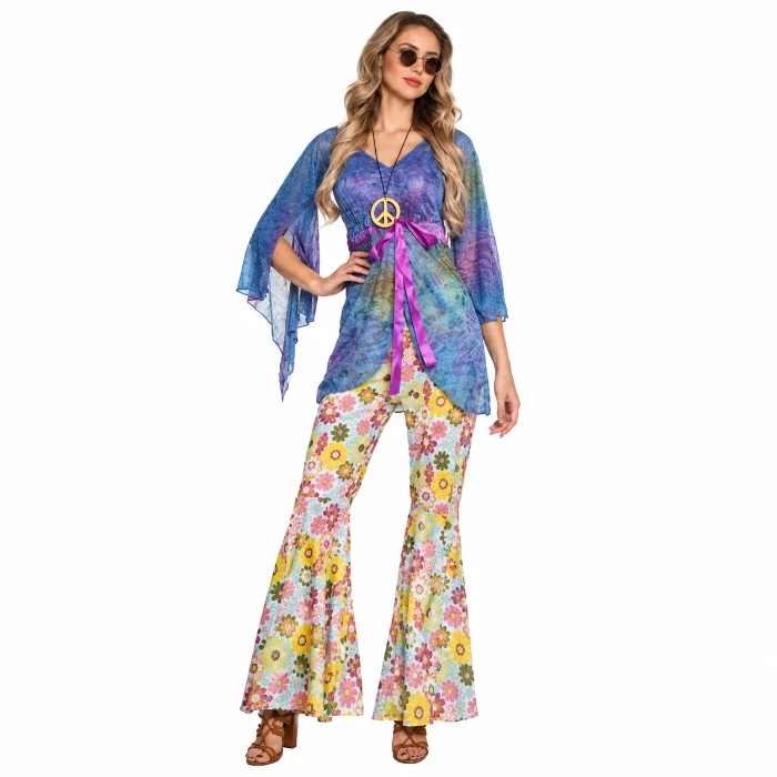 Kostuum dames hippie flower woman maat 36/38