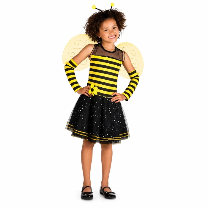 Kostuum Bee-bee zwart/geel meisje 4-6 jaar