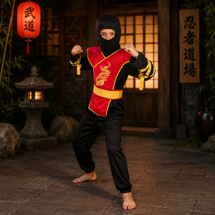 Kostuum Ninja master meerkleurig jongen 10-12 jaar