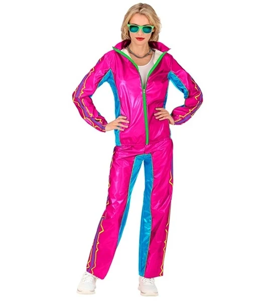 Trainingspak elektronische dansmuziek roze metallic