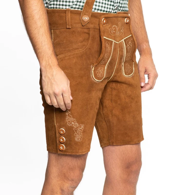 Lederhose Anton Lichtbruin Kort (Leer)