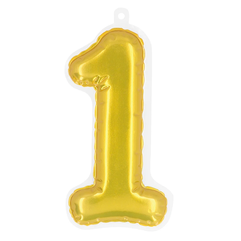 Sticker Folieballon '1' goud
