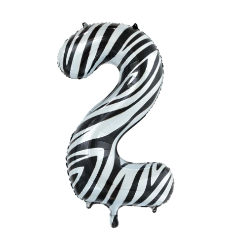 Folieballon Cijfer 2 Zebra (86cm)