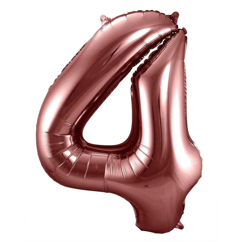 Folieballon Brons Cijfer 4 - 86 cm