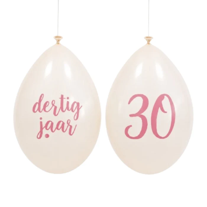 Ballonnen 30 jaar roségoud 10 stuks