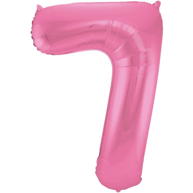 Folieballon Cijfer 7 Metallic Mat Roze (86cm)