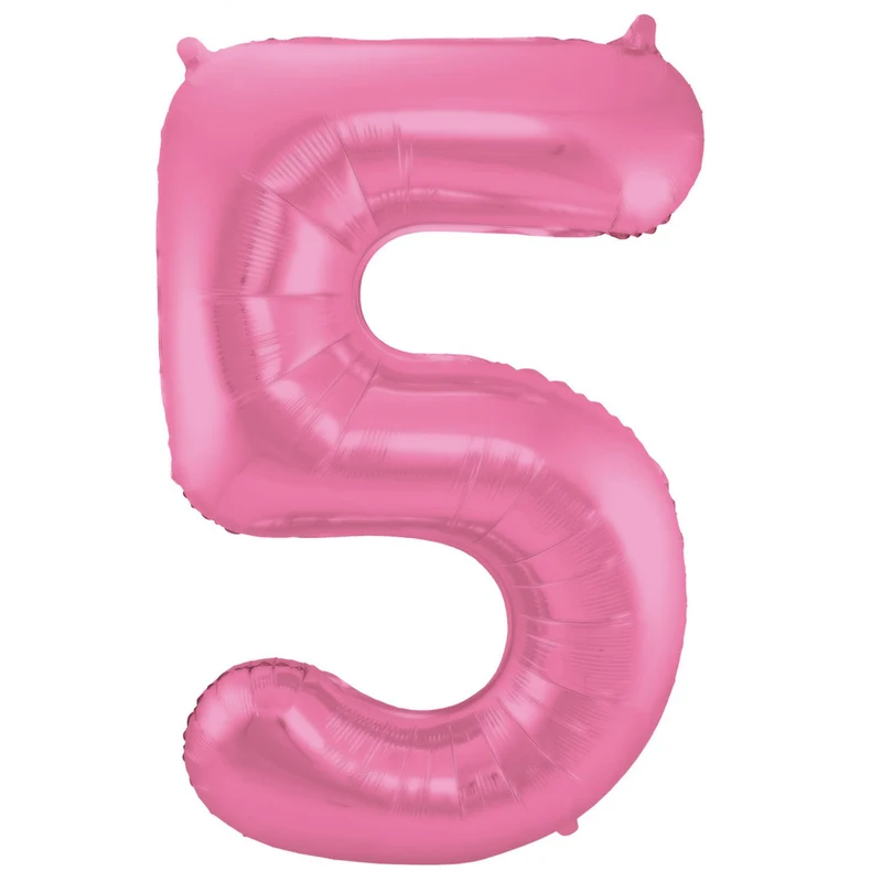 Folieballon Cijfer 5 Metallic Mat Roze (86cm)