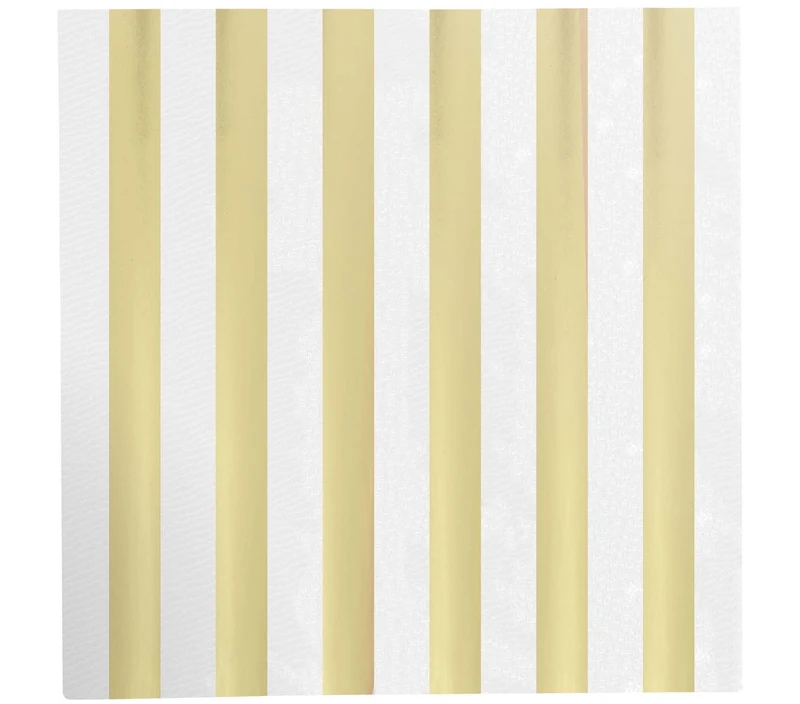 Servetten Goud/Wit Gestreept Chique (20st)