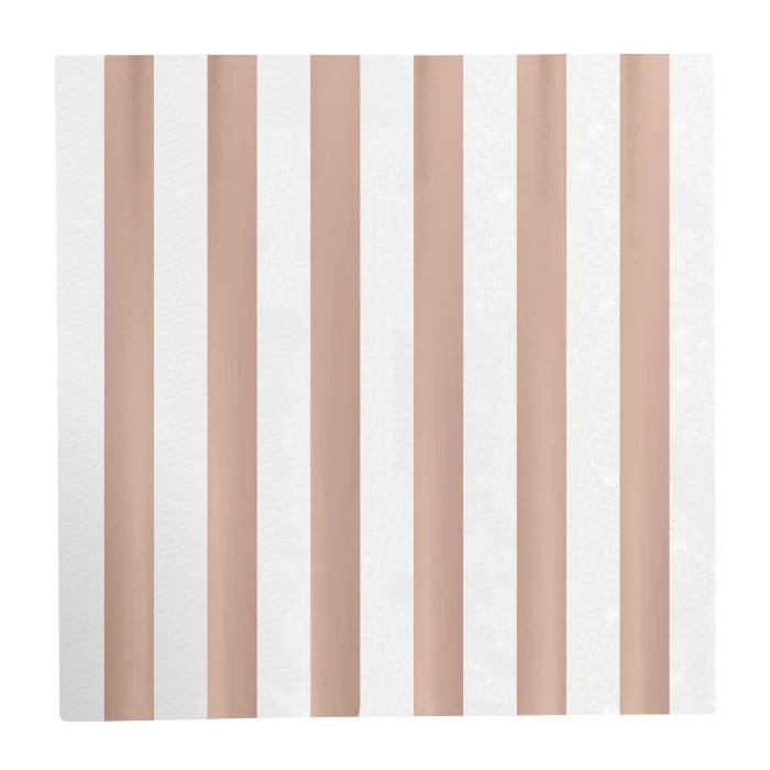 Servetten Rose Goud/Wit Gestreept Chique (20st)