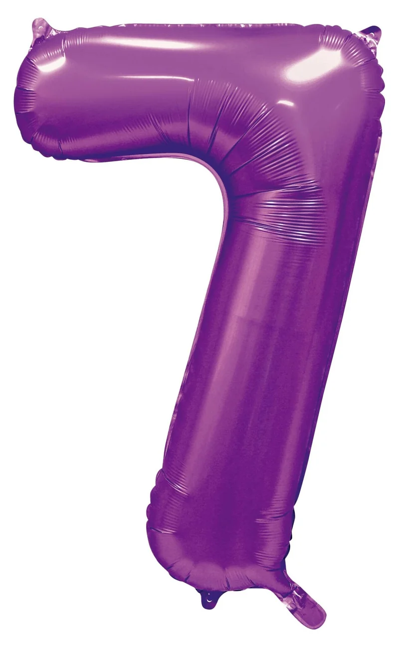 Paarse Cijferballon '7' (86cm)