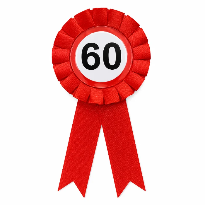Rozet 60 jaar rood/wit