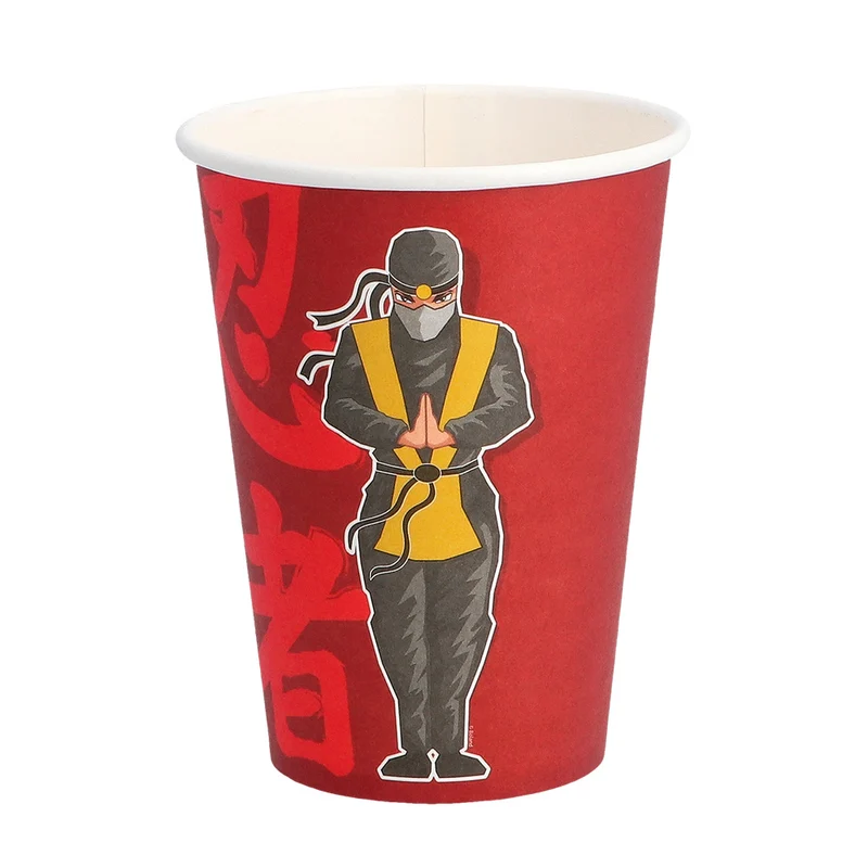Set 8 papieren bekertjes Ninja