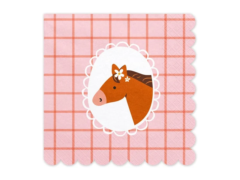 Servetten Paarden Geblokt Bella (12st)