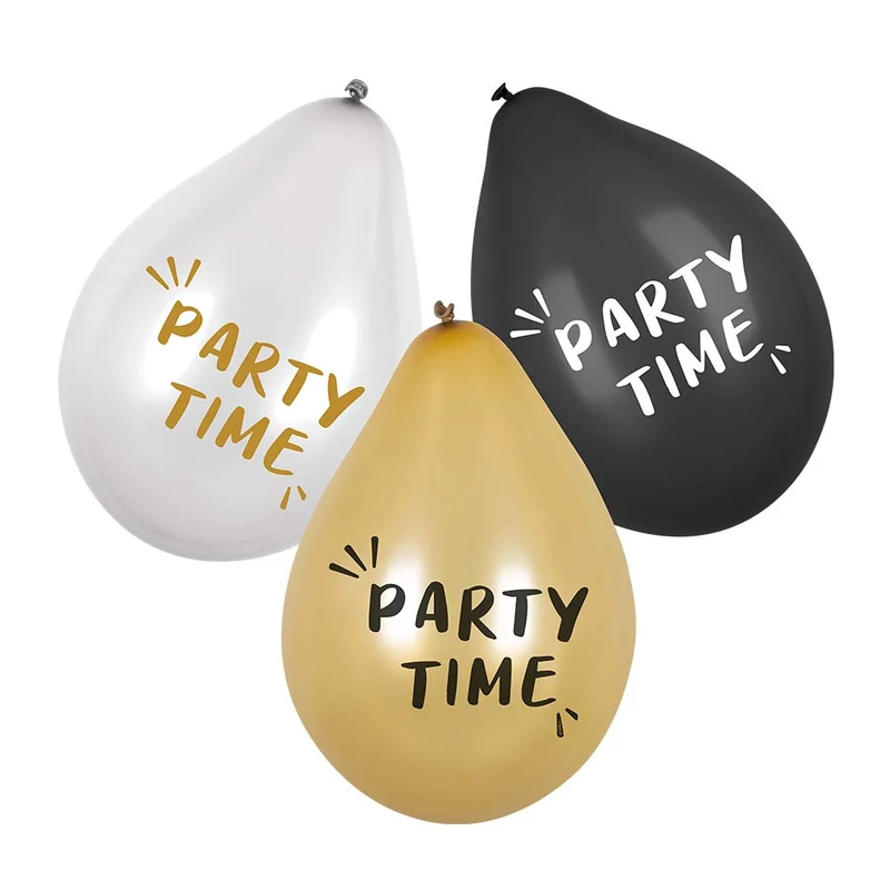 Set 6 latex ballonnen 'Party time'