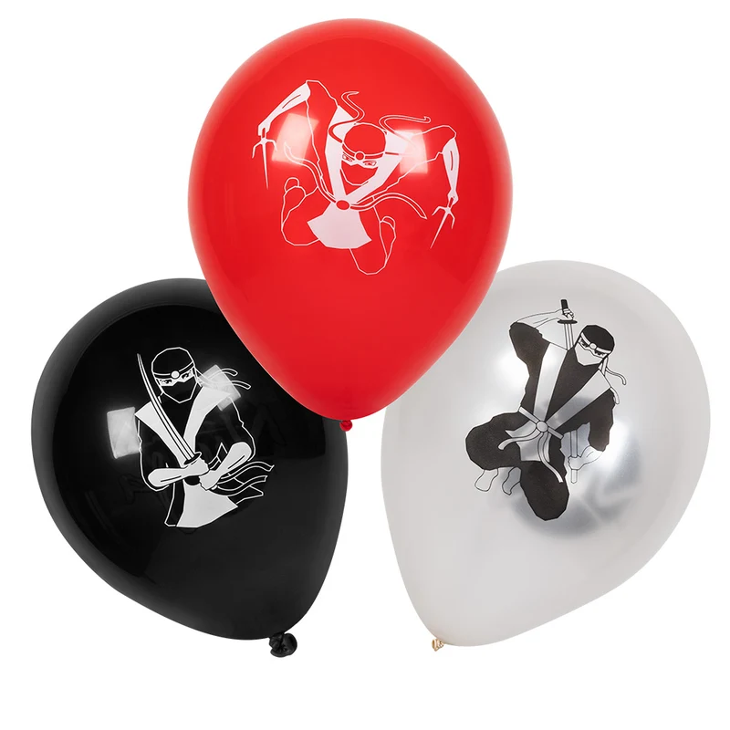 Set 6 latex ballonnen 'Ninja'