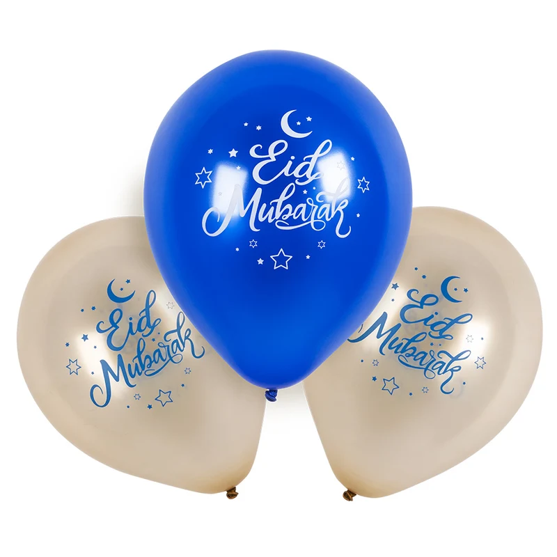 Set 6 latex ballonnen 'Eid Mubarak'