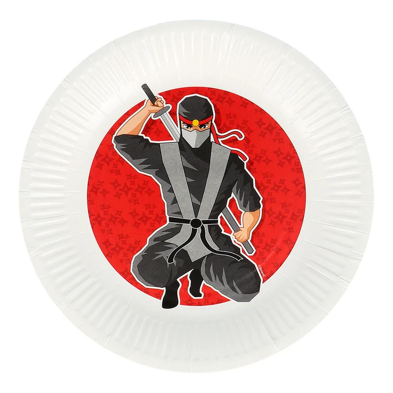 Set 8 papieren bordjes Ninja