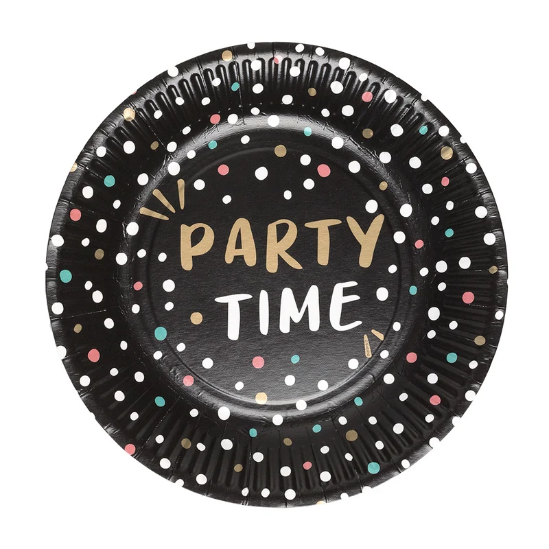 Set 8 papieren bordjes 'Party time'
