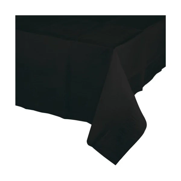 Tafelkleed plastic black velvet (137x274cm)
