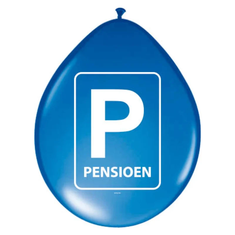 Pensioen Parkeerbord - Ballonnen - 8 stuks - 30cm