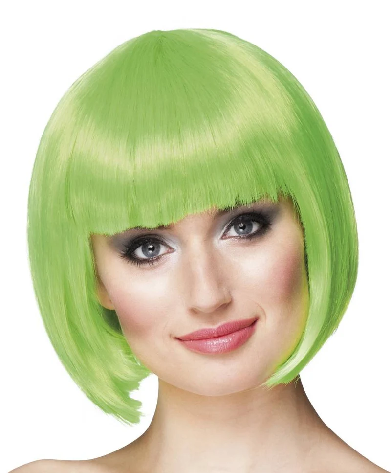 Pruik bobline cabaret groen