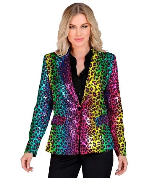 Paillettenjas luipaard regenboog
