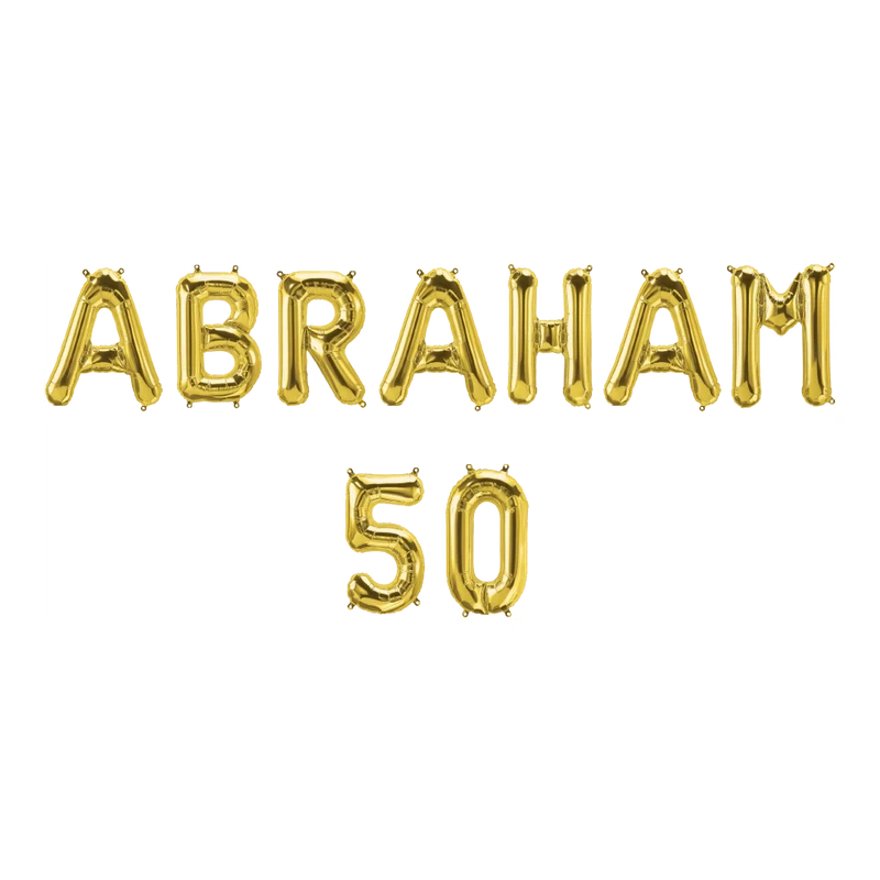 Abraham 50 folieballonnen set goud 41cm