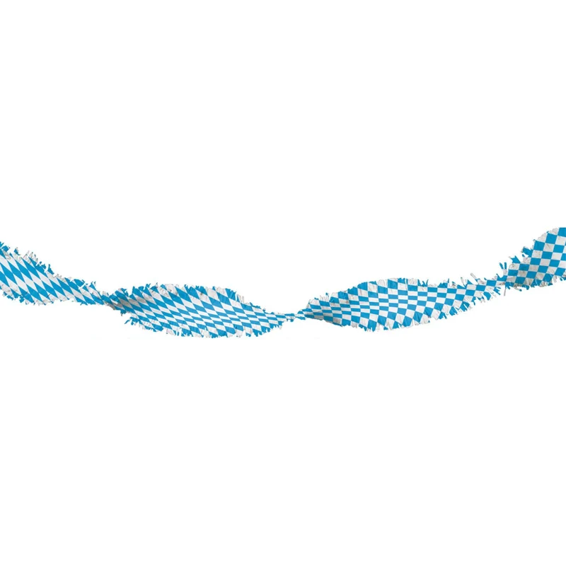 Blauw Witte Crepe Papier Slinger (6m)