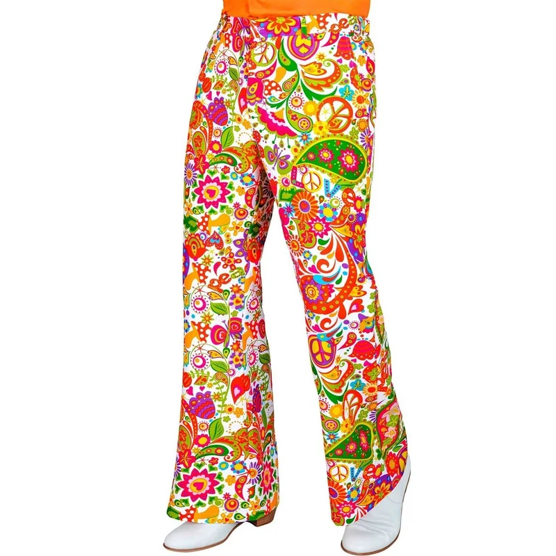 Flared 60's Broek Heren Peace & Paisley