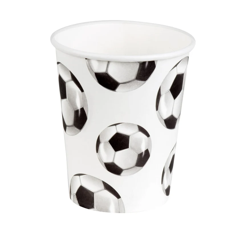 Set 10 papieren bekertjes Voetbal