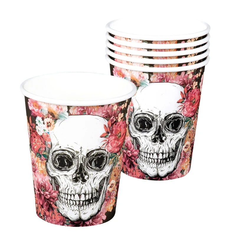 Set 10 papieren bekertjes Day of the Dead
