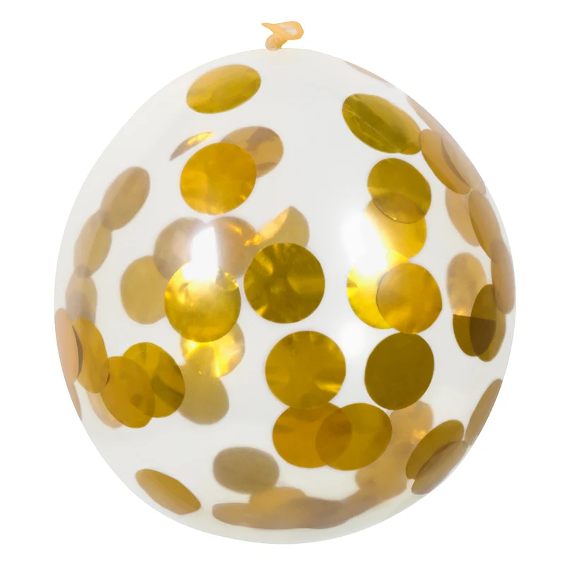 Set 5 confettiballonnen goud