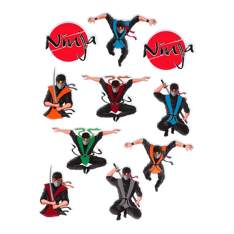 Set 4 stickervellen 'Ninja'