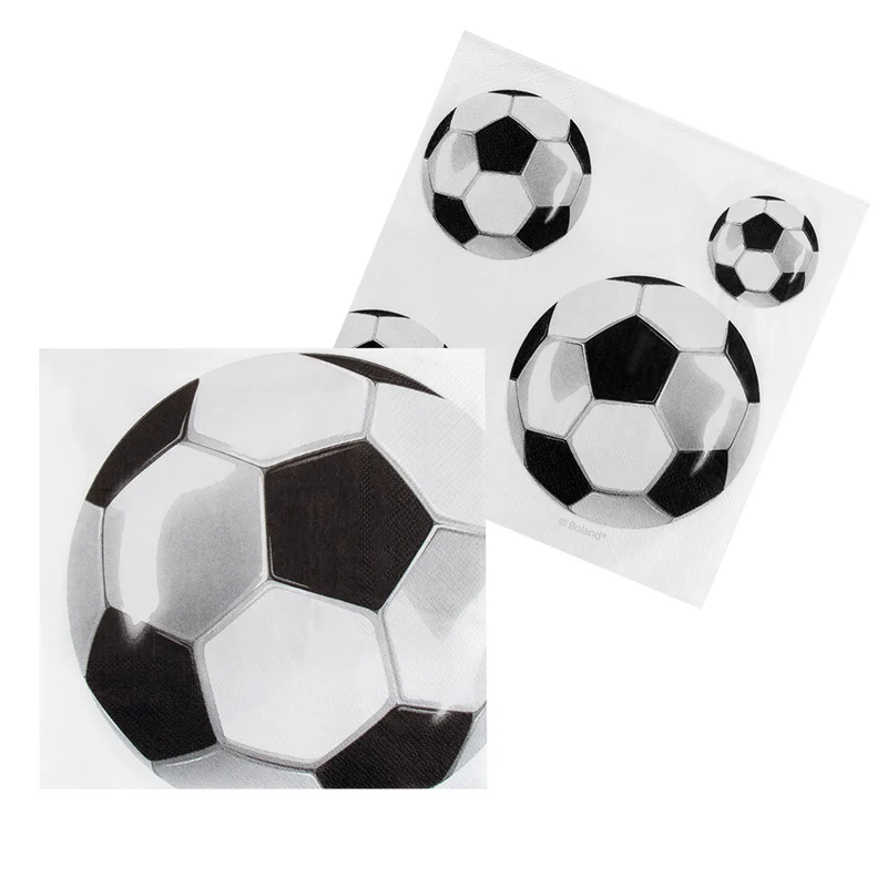 Set 20 papieren servetten Voetbal