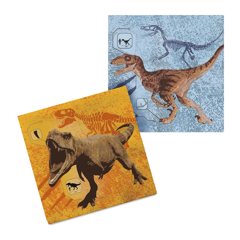 Set 20 papieren servetten T-rex