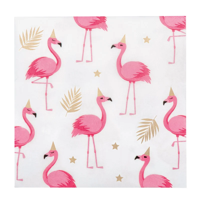 Set 20 papieren servetten Flamingo