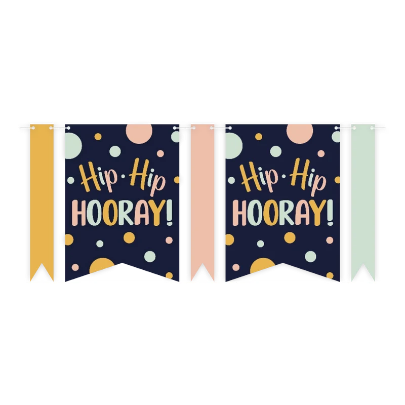 Hip Hip Hooray - Vlaggenlijn - 6 meter