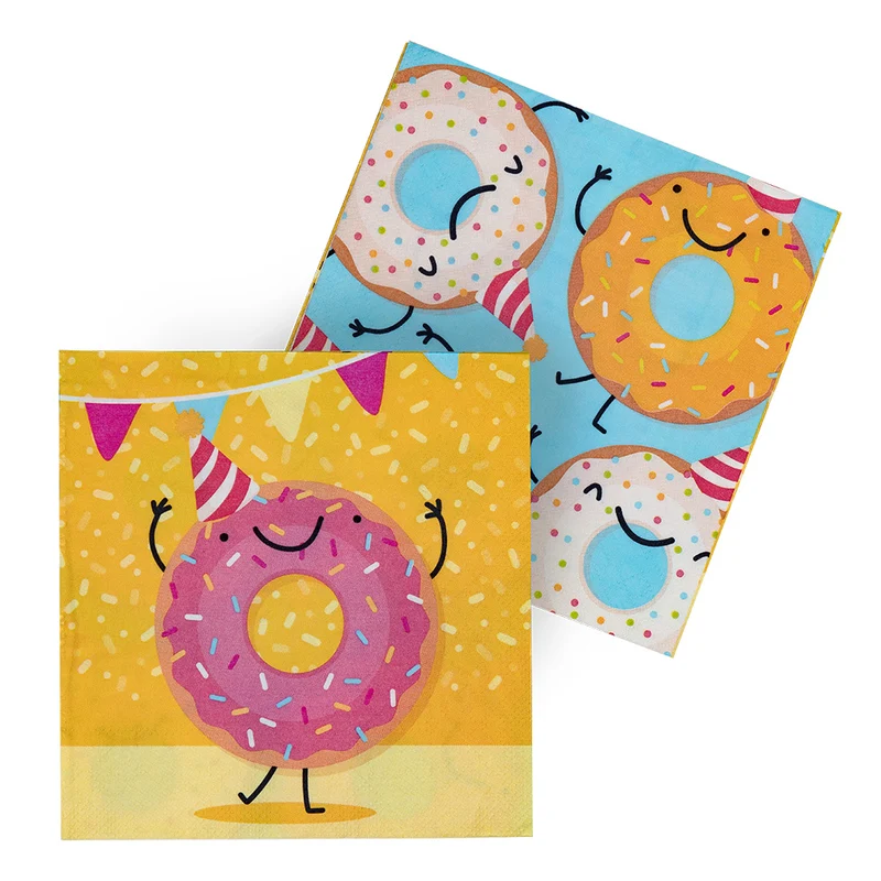 Set 20 papieren servetten Donut