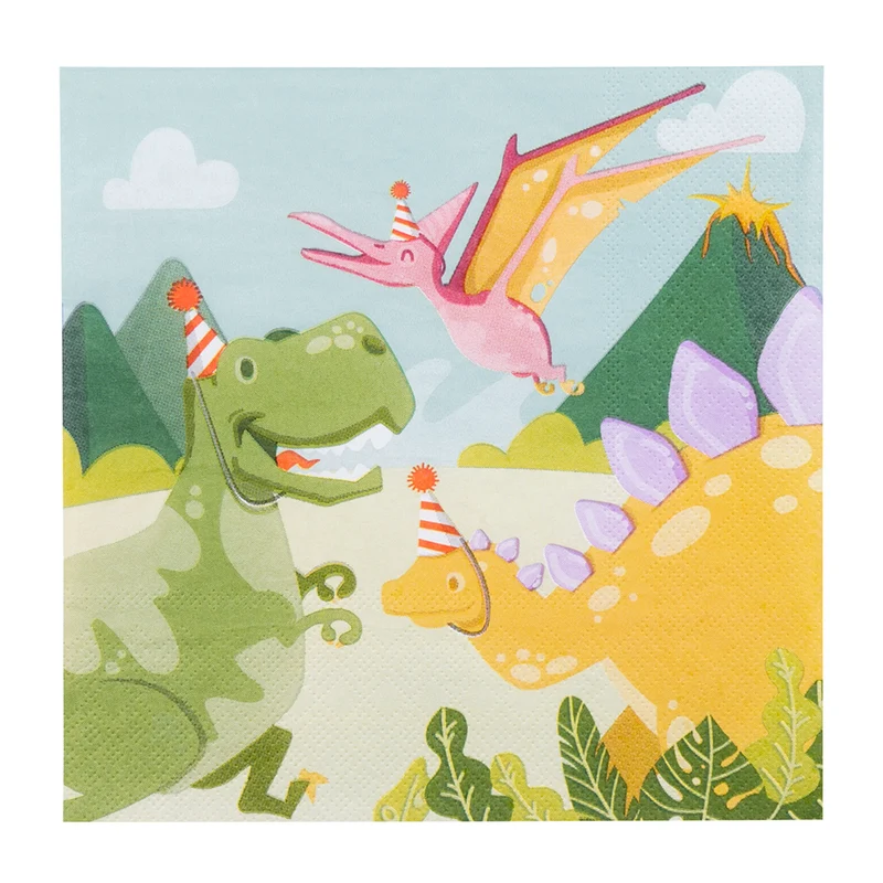 Set 20 papieren servetten Dino party