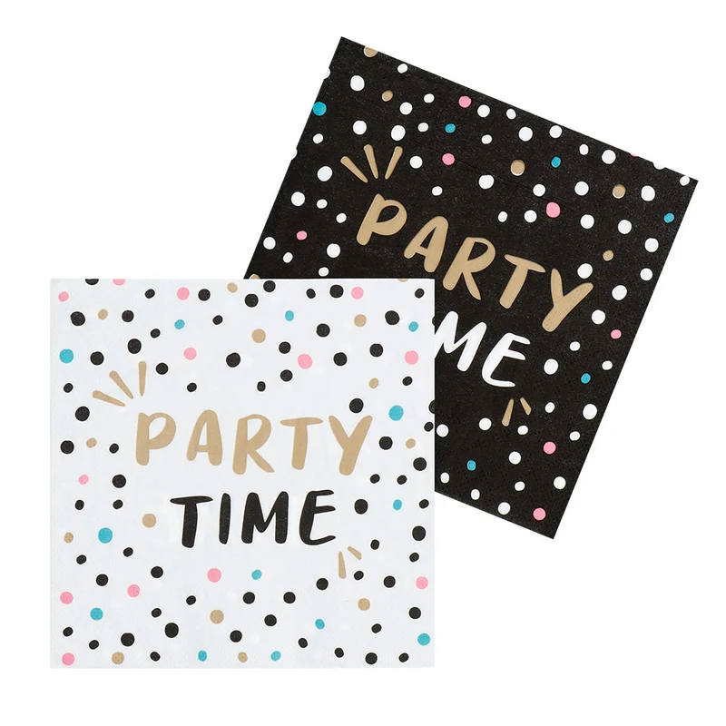 Set 20 papieren servetten 'Party time'