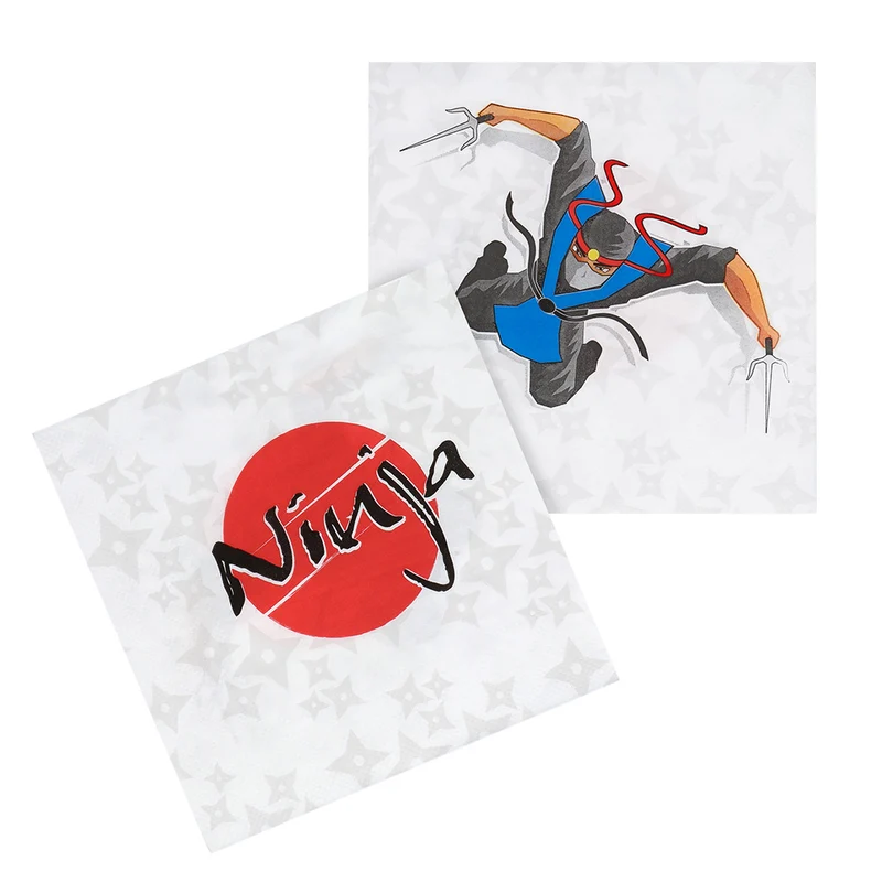 Set 20 papieren servetten 'Ninja'