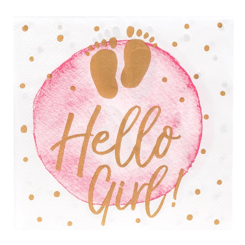 Set 20 papieren servetten 'Hello girl!'